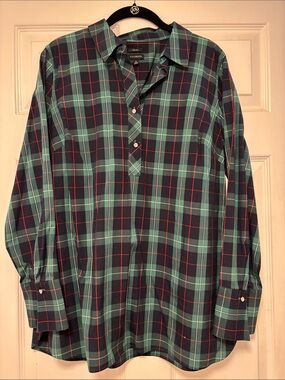 Talbots Women’s green and navy plaid tunic